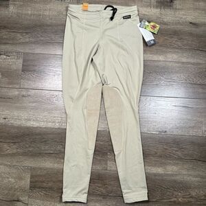 Kerrits Women’s Size Medium Flow Rise Knee Patch Performance Tights Tan NWT